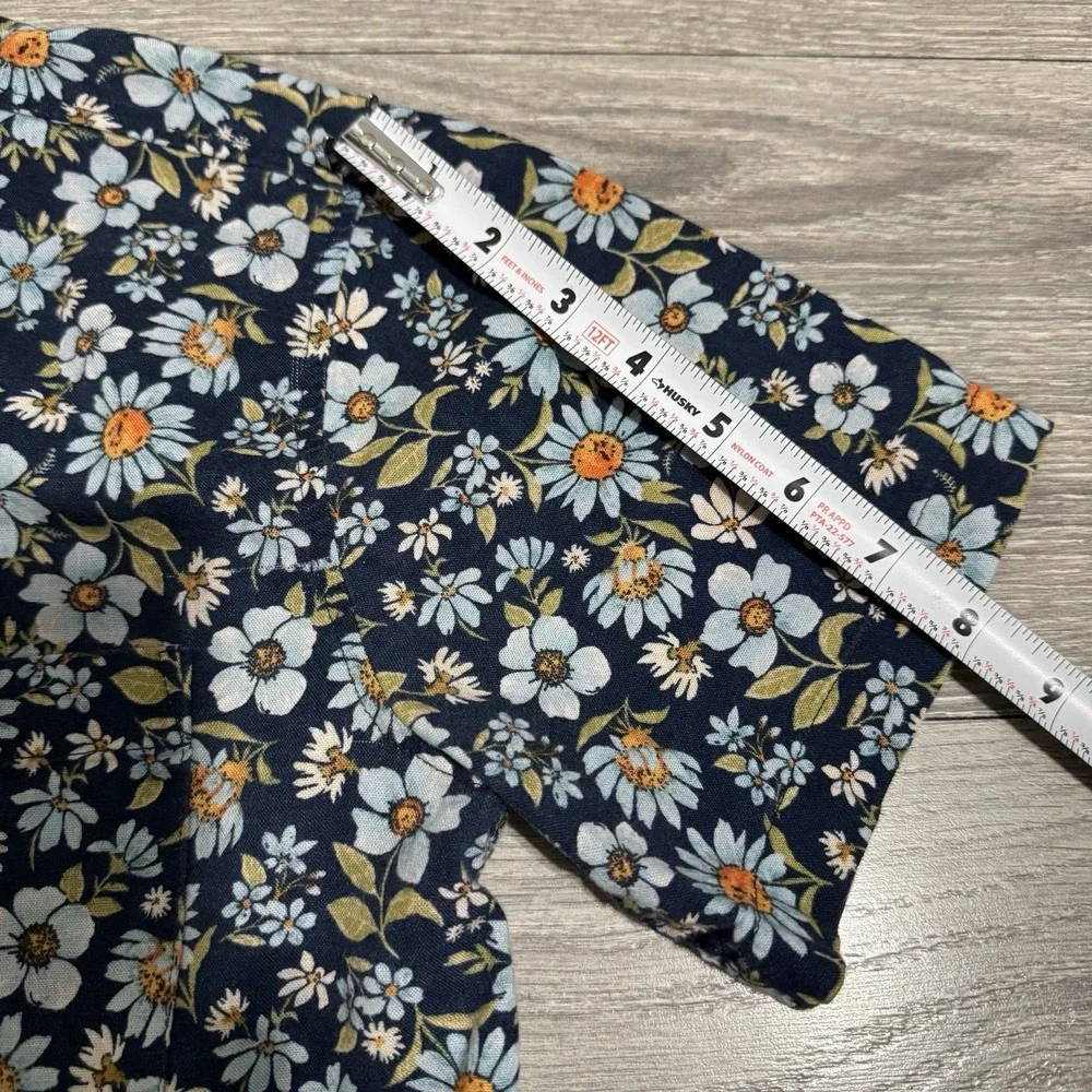 Kids Old Navy‎ 100% Cotton Linen Short Sleeve Button Up Shirt XL 14-16 Floral